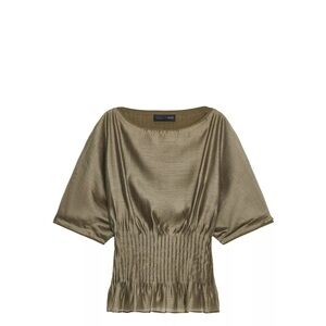 ZARA PLEATED WAIST MIX KNIT BLOUSE NWT